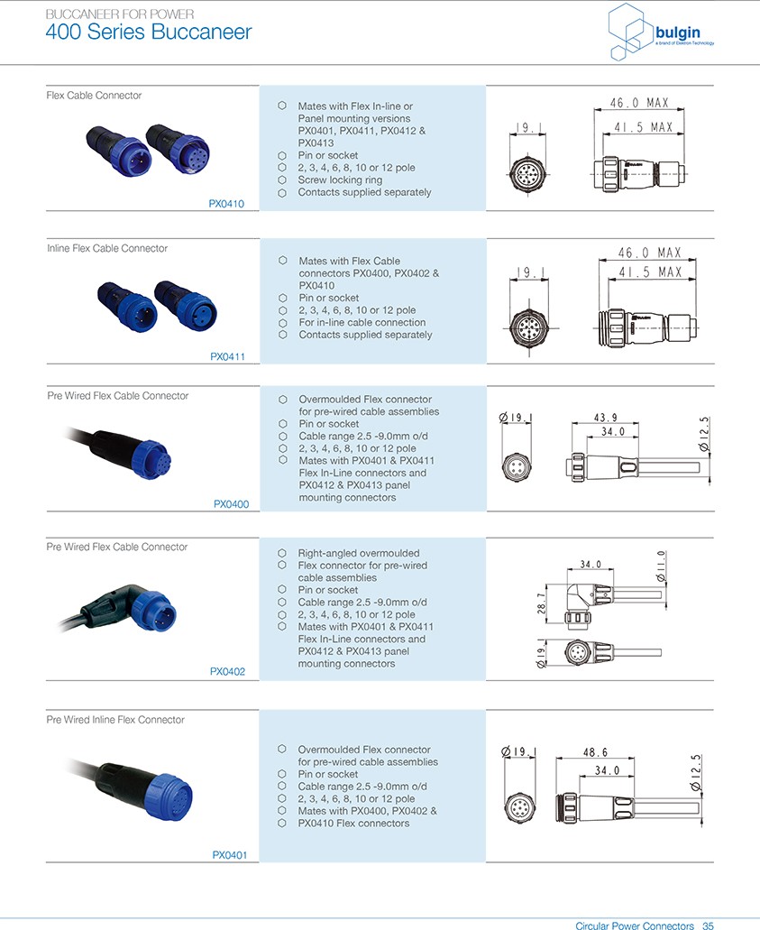 標準線纜連接器PX0400型號 標準線纜連接器PX0400型號