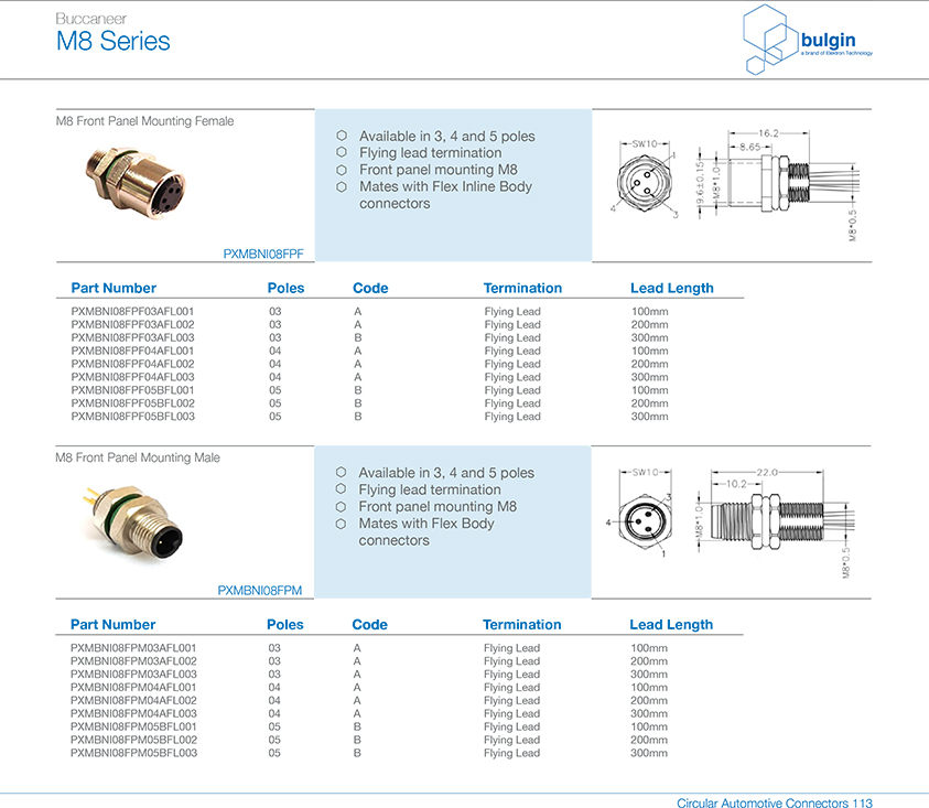 塑膠成型式圓形連接器選型 塑膠成型式圓形連接器選型