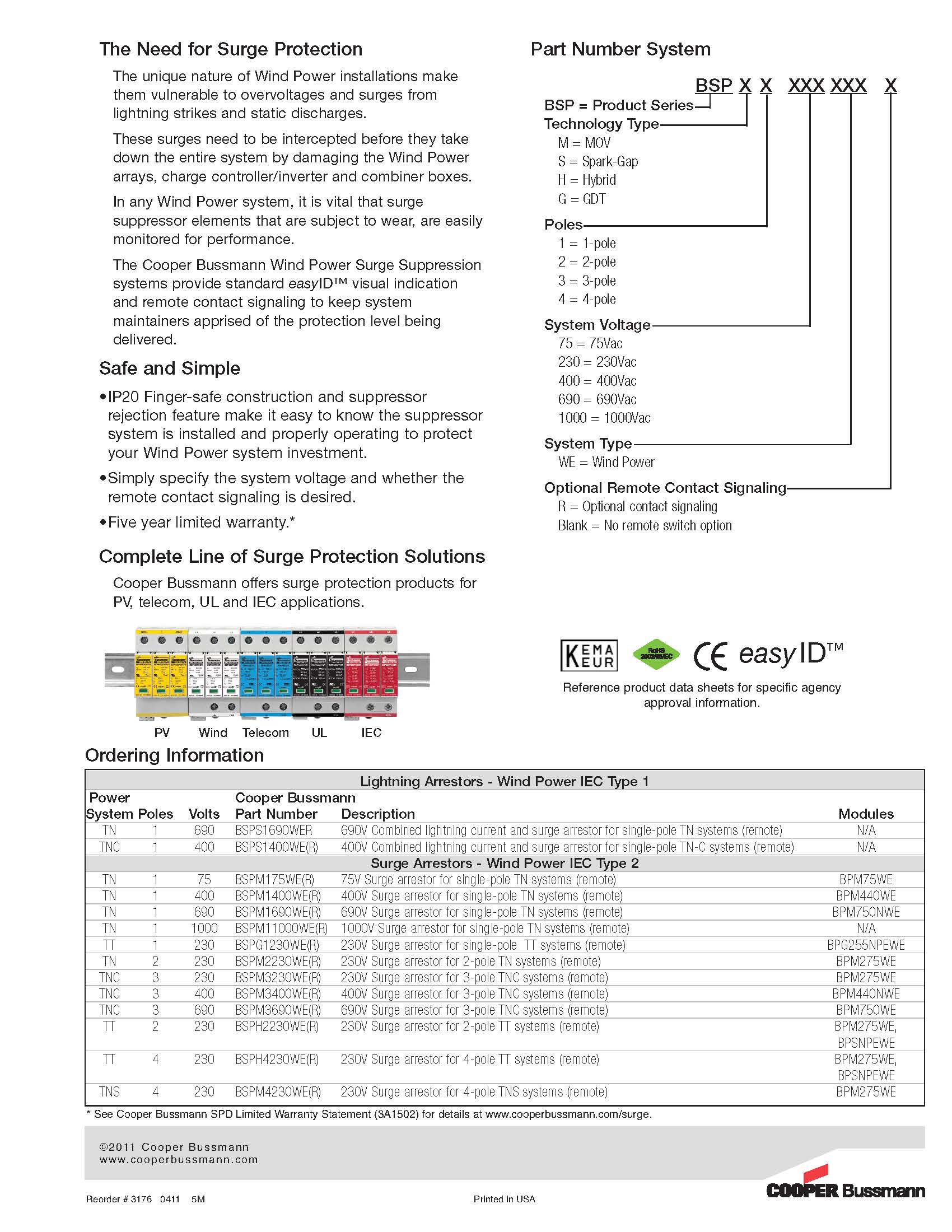 BSPM3690TNR系列防雷器技術參數 BSPM3690TNR系列防雷器技術參數