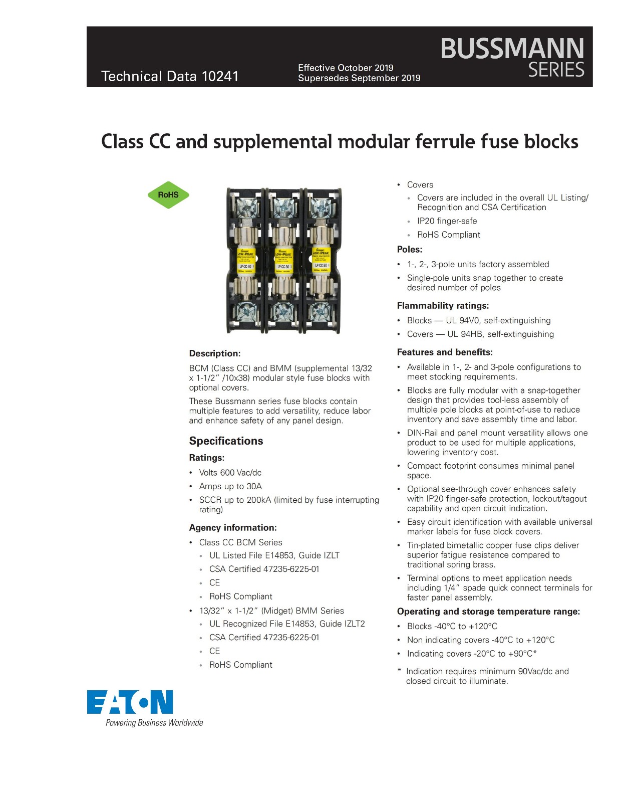 BMM603-1SQ系列熔斷技術參數 BMM603-1SQ系列熔斷技術參數